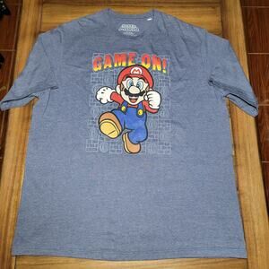 Super Mario Blue Unisex Tee "Game On!" - Size XXLT